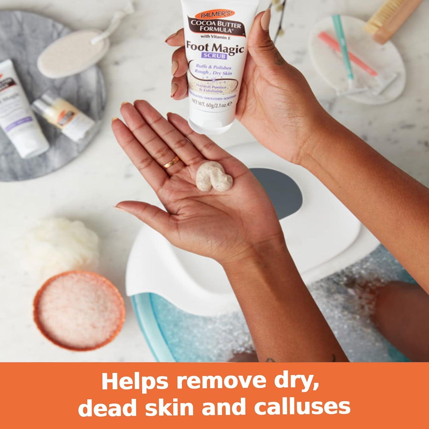 Palmer’s Cocoa Butter Formula Foot Magic Exfoliating Foot Scrub with Vitamin E for Dry, Cracked Feet, Use with Foot Scrubber for Pedicure, 2.1 Ounce(2.1 Ounce (Pack of 1)) - view 4