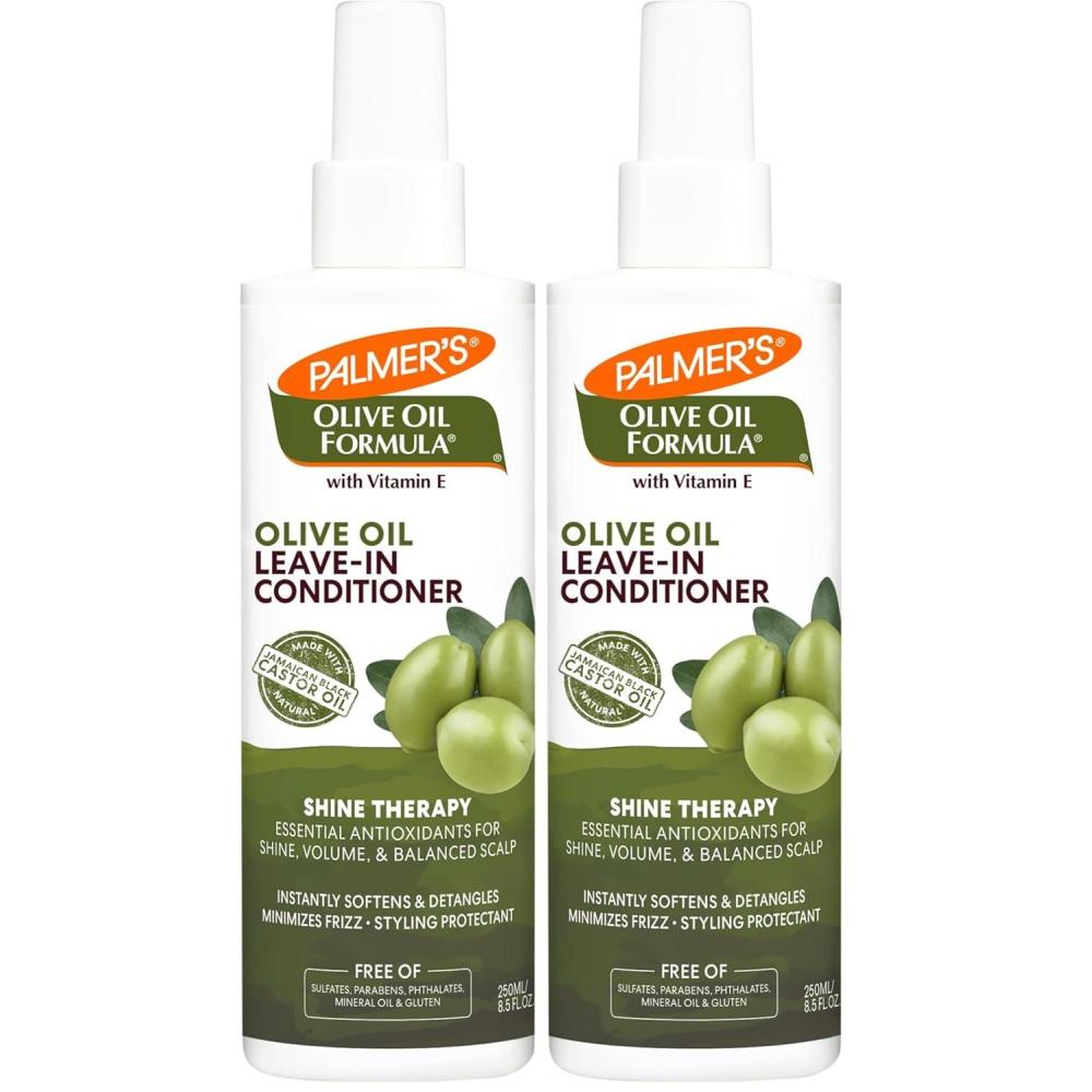Palmer’s Olive Oil Formula Leave In Conditioner Spray, Shine Therapy, Instantly Detangle, Soften and Smooth Textured and Curly Hair, 8.5 Ounces(8.5 Fl Oz (Pack of 2))
