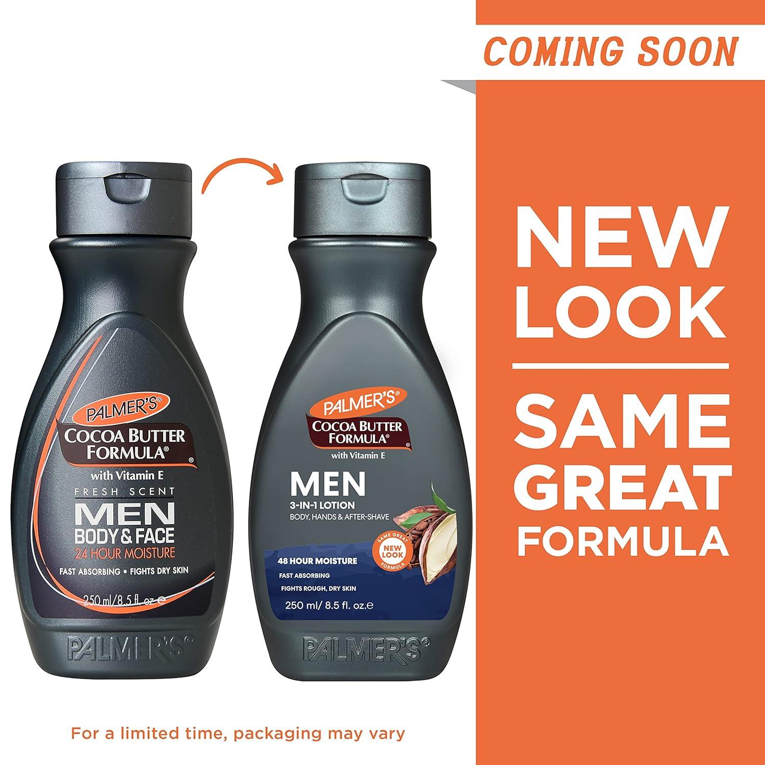 Palmer’s Cocoa Butter Formula Men’s 3-in-1 Fast Absorbing Face & Body Lotion, 8.5 oz.(8.5 Fl Oz (Pack of 2)) - view 2