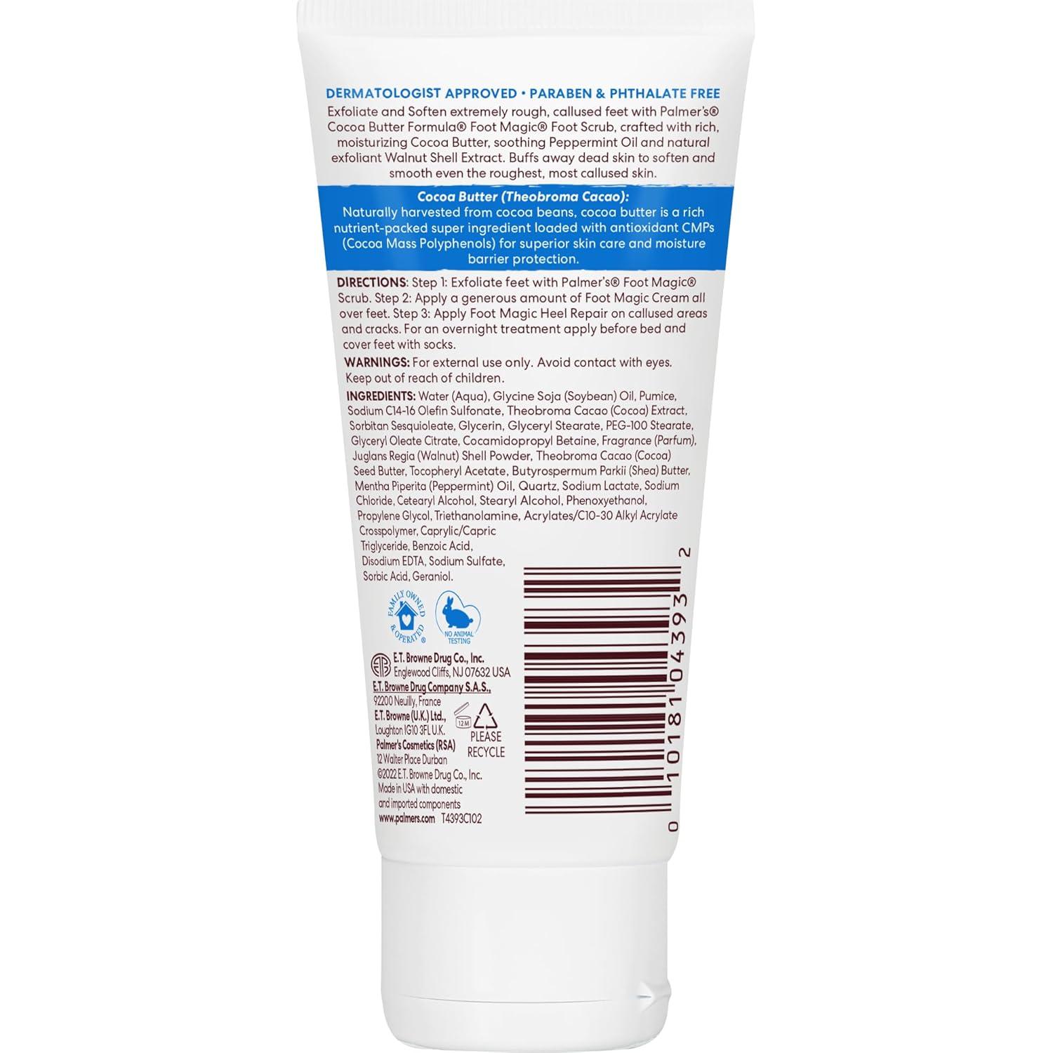 Palmer’s Cocoa Butter Formula Foot Magic Exfoliating Foot Scrub with Vitamin E for Dry, Cracked Feet, Use with Foot Scrubber for Pedicure, 2.1 Ounce(2.1 Ounce (Pack of 2)) - view 3