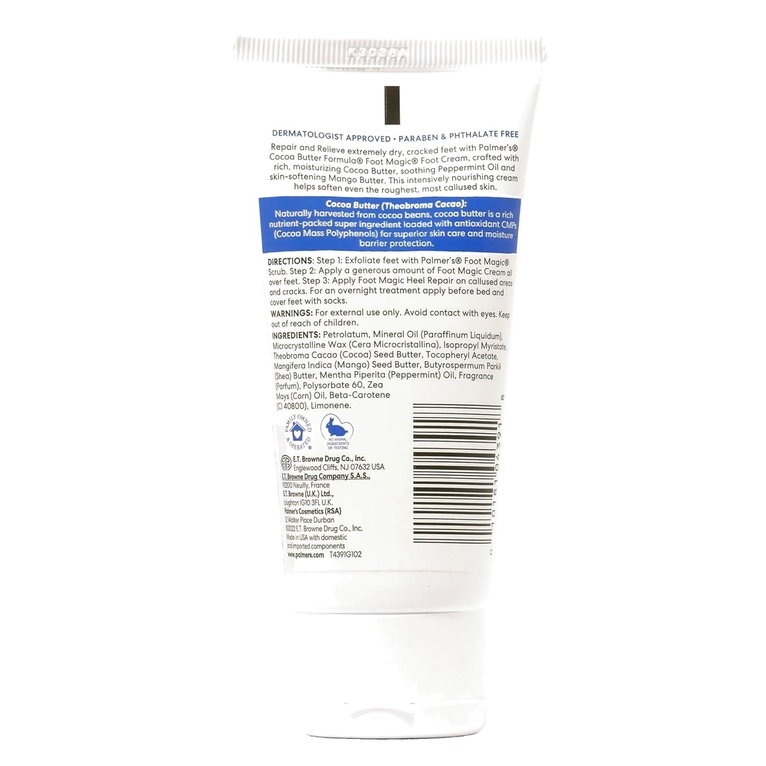 Palmer’s Cocoa Butter Formula Foot Magic Moisturizing Foot Cream for Dry, Cracked Heels, Feet Moisturizer with Peppermint Oil & Vitamin E, 2.1 Ounces(2.1 Ounce (Pack of 1)) - view 2