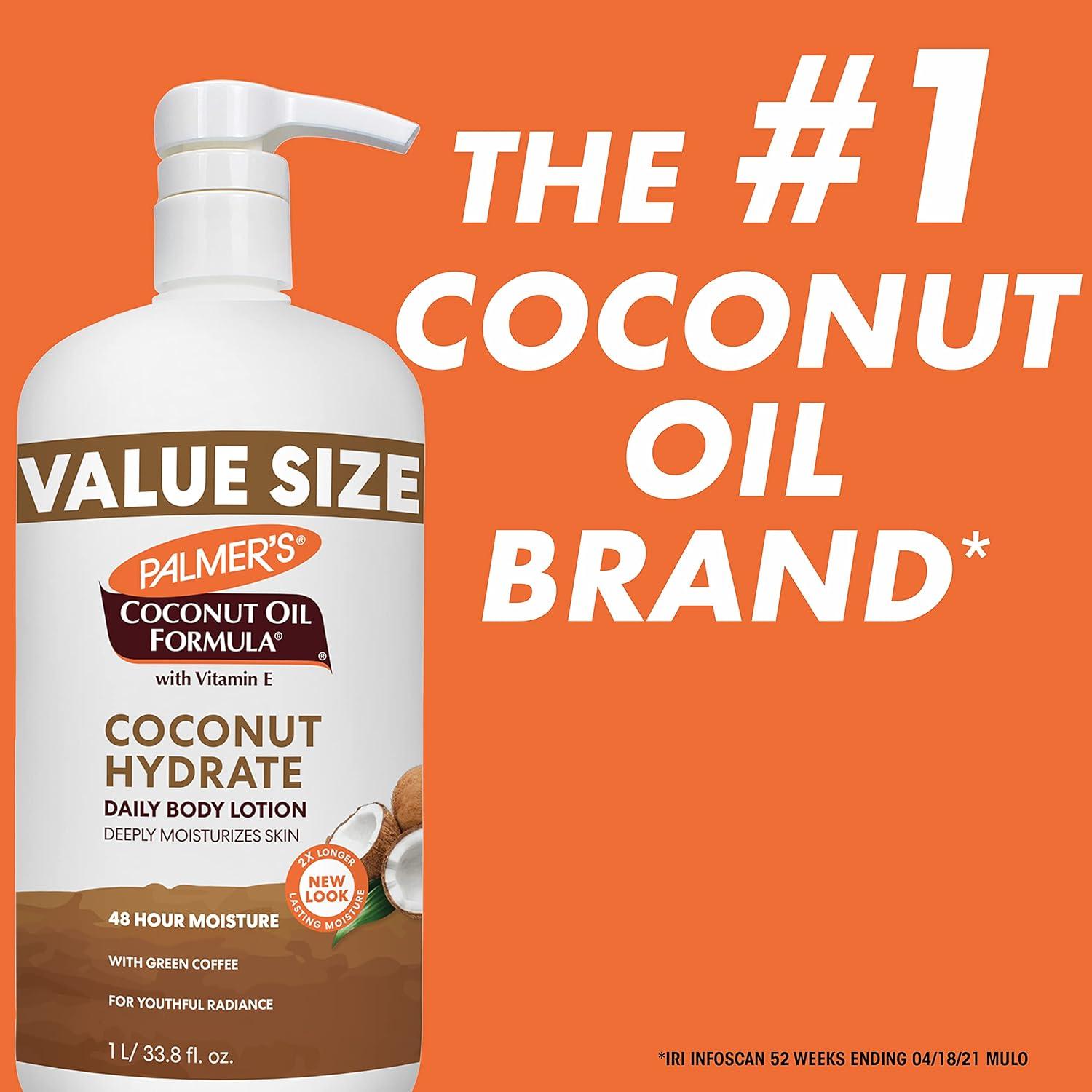 Palmer’s Coconut Oil Formula Body Lotion for Dry Skin, Hand & Body Moisturizer with Green Coffee Extract & Vitamin E, Value Size Pump Bottle, 33.8 Fl Oz (Pack of 1) - view 4