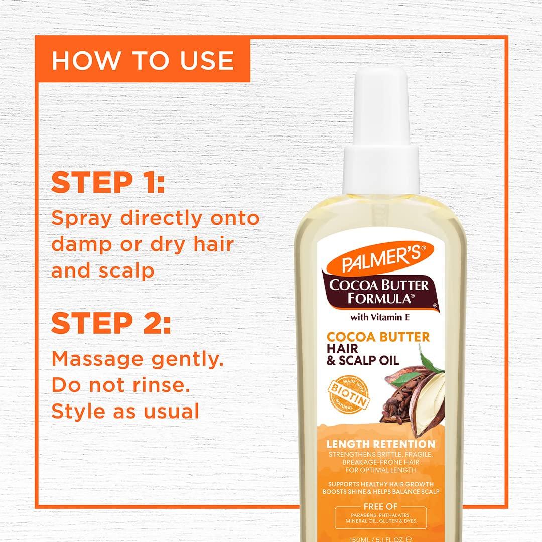 Palmer’s Cocoa Butter & Biotin Length Retention Hair and Scalp Oil, 5.1 Ounce (Packaging May Vary)(5.1 Fl Oz (Pack of 1)) - view 6