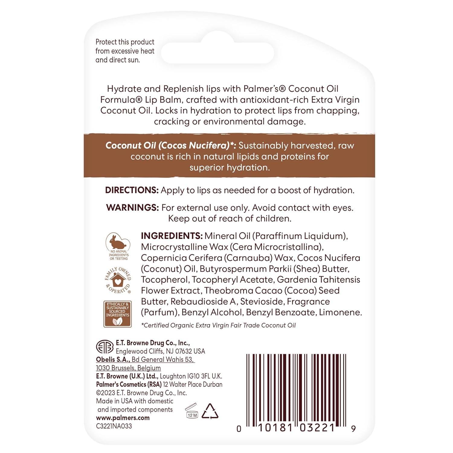 Palmer’s Coconut Oil Formula Lip Balm Duo, All-Day Moisturization, Hydrates Dry, Cracked Lips (Pack of 2)(2 Count (Pack of 12)) - view 3