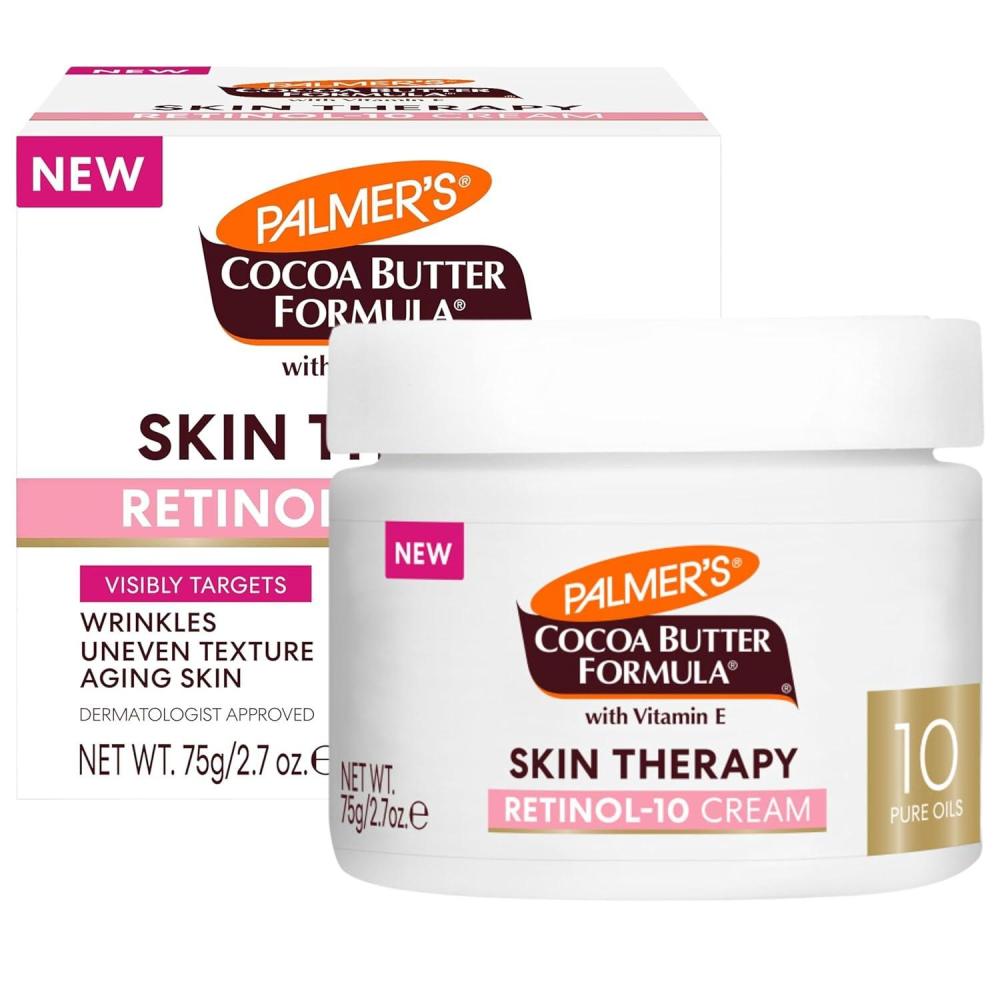 Palmer’s Cocoa Butter Formula Face Cream, Skin Therapy Retinol-10 Moisturizer, 2.7 Oz, Vitamin E & Hyaluronic Acid, Helps Reduce Fine Lines & Uneven Skin Tone, 48Hr Moisture, Dermatologist Approved