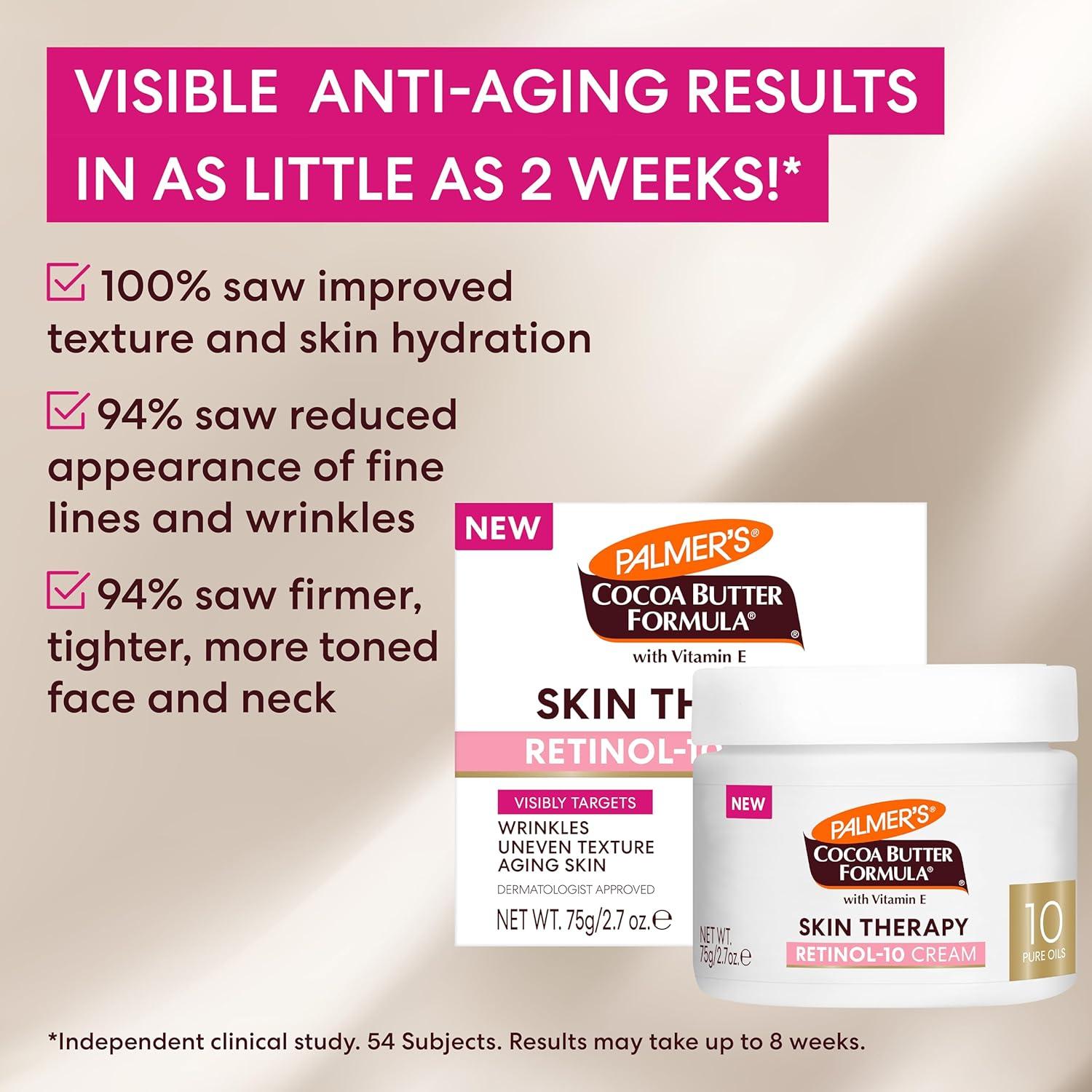 Palmer’s Cocoa Butter Formula Face Cream, Skin Therapy Retinol-10 Moisturizer, 2.7 Oz, Vitamin E & Hyaluronic Acid, Helps Reduce Fine Lines & Uneven Skin Tone, 48Hr Moisture, Dermatologist Approved - view 3