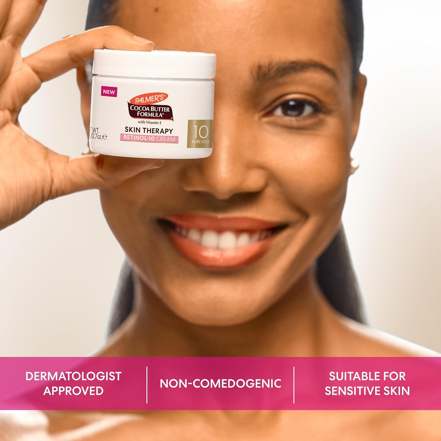 Palmer’s Cocoa Butter Formula Face Cream, Skin Therapy Retinol-10 Moisturizer, 2.7 Oz, Vitamin E & Hyaluronic Acid, Helps Reduce Fine Lines & Uneven Skin Tone, 48Hr Moisture, Dermatologist Approved - view 6