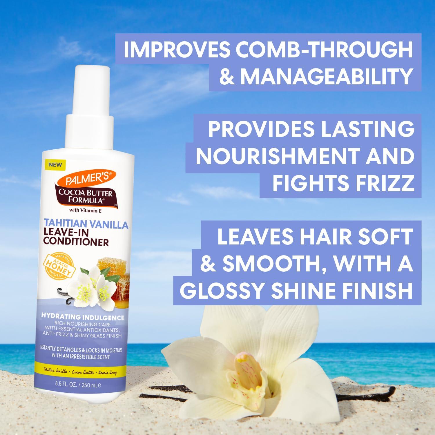 Palmer’s Cocoa Butter Formula, Tahitian Vanilla Leave In Conditioner Spray, (8.5 Fl Oz), Hydrating Hair Detangler with Acacia Honey & Vitamin E, Heat Protectant, Frizz Control & Long-Lasting Moisture - view 3