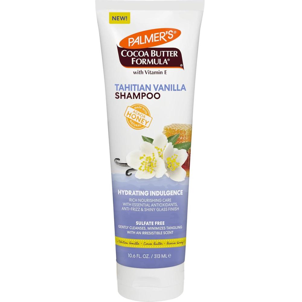 Palmer’s Cocoa Butter Formula, Tahitian Vanilla Hair Shampoo,(10.6 Fl Oz), Hydrating & Moisturizing Shampoo with Vitamin E & Acacia Honey for Shine, Smoothness & Frizz Control, All Hair Types