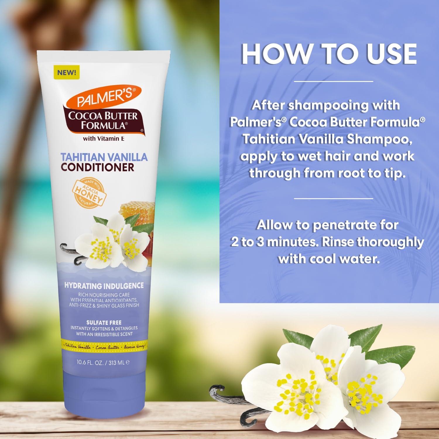 Palmer’s Cocoa Butter Formula, Tahitian Vanilla Hair Conditioner, (10.6 Fl Oz), Hydrating & Moisturizing Detangler with Vitamin E & Acacia Honey for Shine, Smoothness & Frizz Control, All Hair Types - view 5