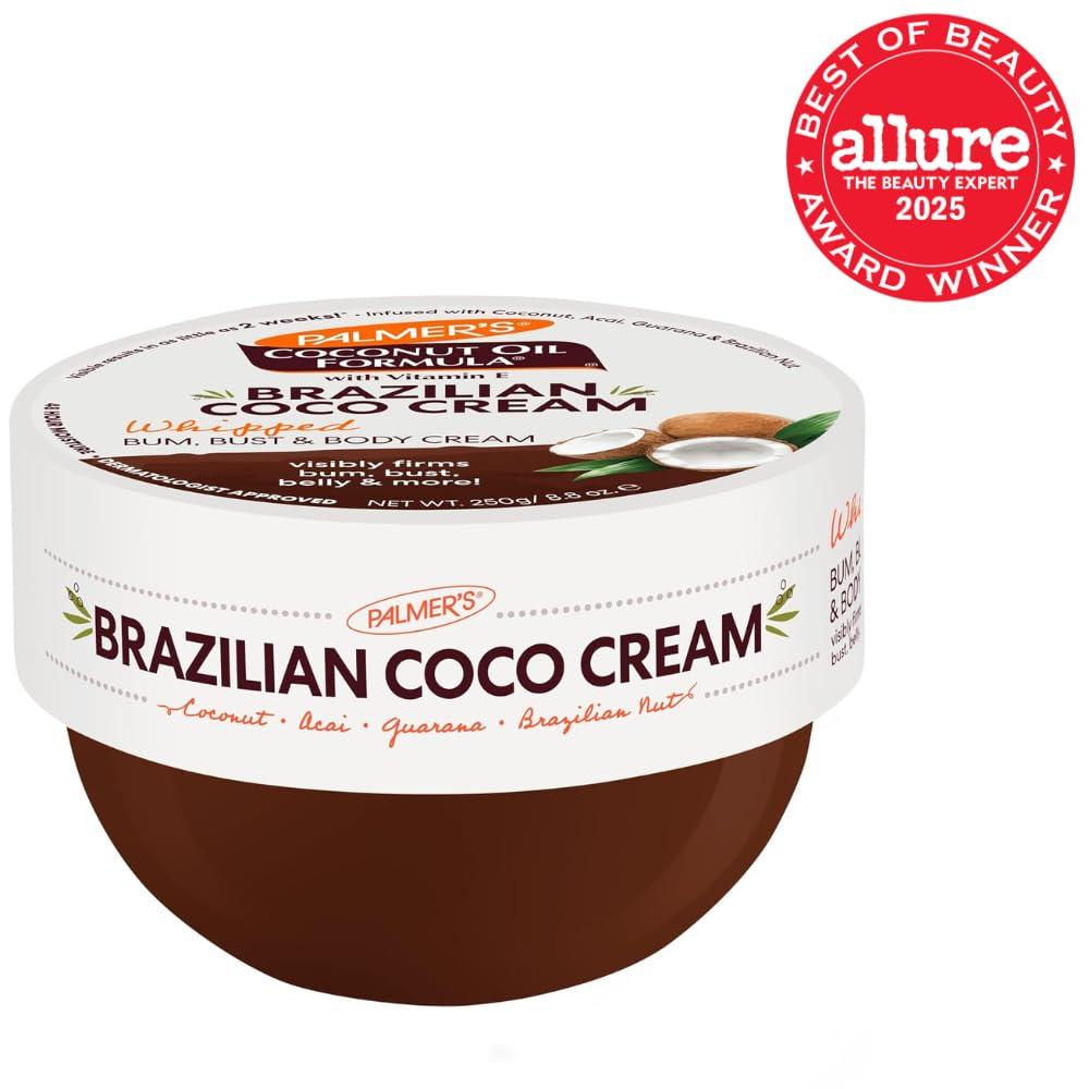 Palmer’s Coconut Oil Formula Brazilian Coco Cream with Vitamin E, 8.8 Fl Oz, Whipped Bum, Bust & Body Cream, Helps with Skin Tightening & Firming - view 2