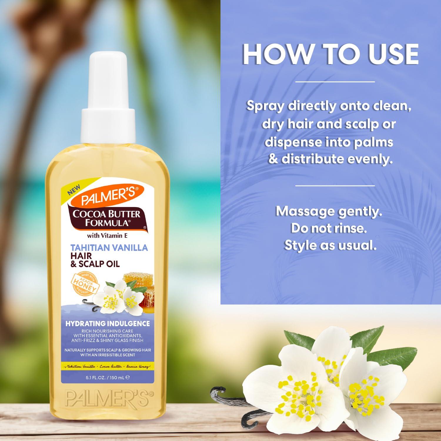 Palmer’s Cocoa Butter Formula, Tahitian Vanilla Hair & Scalp Oil, (5.1 Fl Oz), Hydrating & Nourishing Oil with Vitamin E & Acacia Honey for Shine, Smoothness & Frizz Control, All Hair Types - view 5