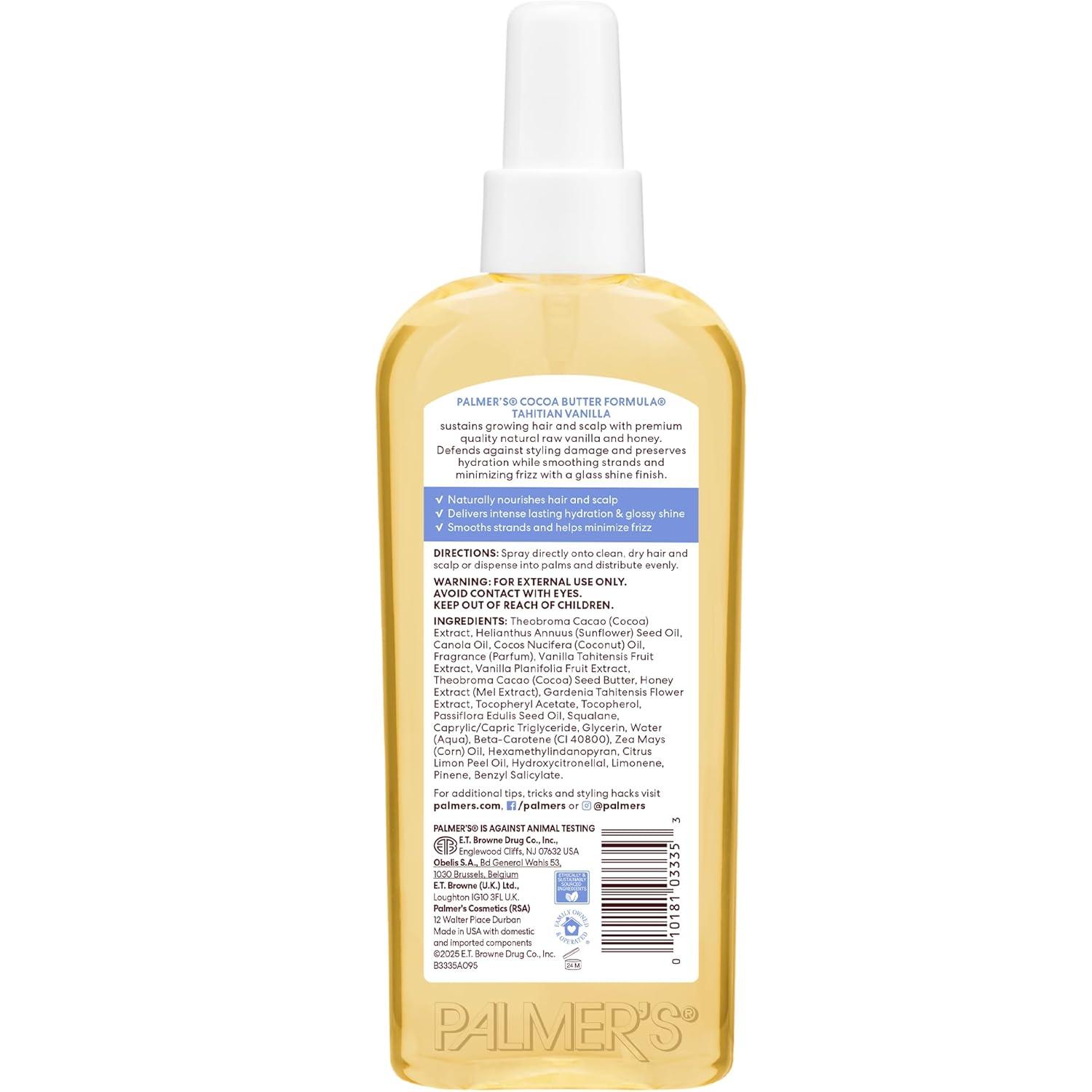 Palmer’s Cocoa Butter Formula, Tahitian Vanilla Hair & Scalp Oil, (5.1 Fl Oz), Hydrating & Nourishing Oil with Vitamin E & Acacia Honey for Shine, Smoothness & Frizz Control, All Hair Types - view 7