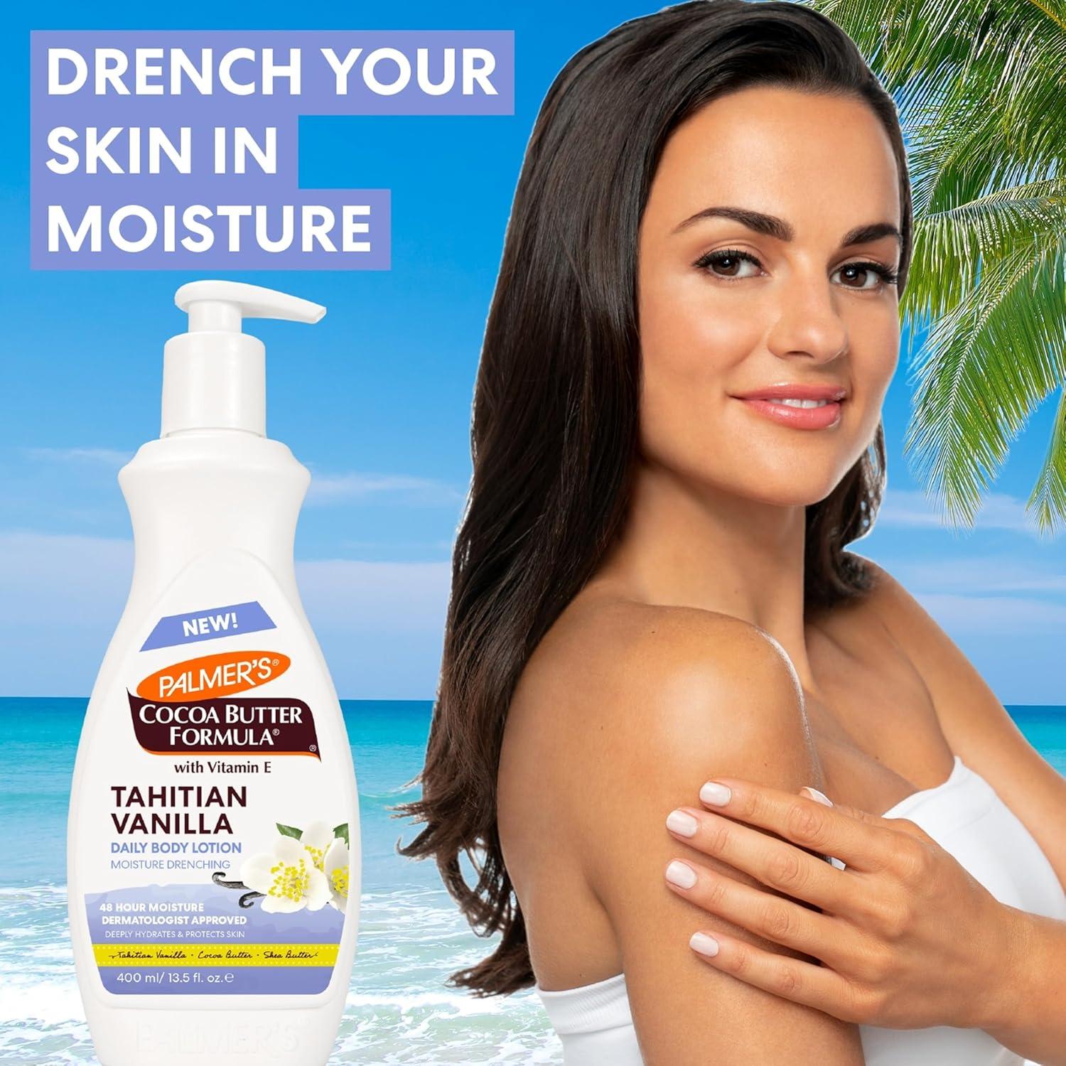 Palmer’s Cocoa Butter Formula Tahitian Vanilla Body Lotion, 13.5 Oz, Daily Moisturizing Lotion for Dry Skin with Shea Butter & Vitamin E, Hydrates & Protects, Helps Provide 48-Hour Deep Moisture(13.5 Ounce (Pack of 2)) - view 2
