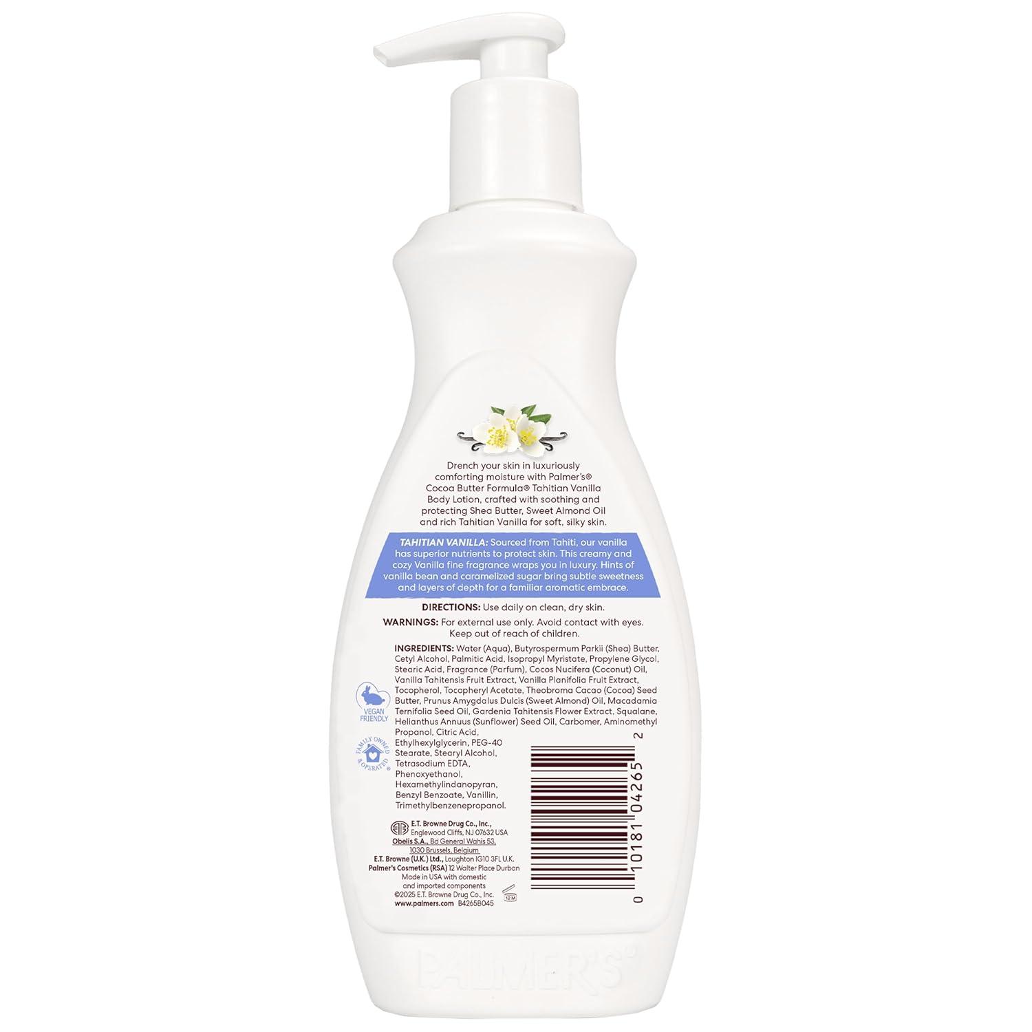 Palmer’s Cocoa Butter Formula Tahitian Vanilla Body Lotion, 13.5 Oz, Daily Moisturizing Lotion for Dry Skin with Shea Butter & Vitamin E, Hydrates & Protects, Helps Provide 48-Hour Deep Moisture(13.5 Ounce (Pack of 2)) - view 7