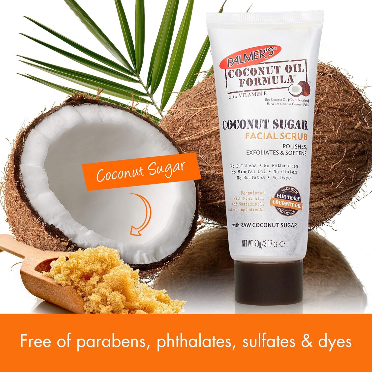 Palmer’s Coconut Oil Formula Coconut Sugar Facial Scrub Exfoliator, Face Scrub to Gently Exfoliate Away Dirt and Dead Skin Cells with Chamomile to Soften & Calm, 3.17 Ounces (Pack of 1)(3.17 Ounce (Pack of 3)) - view 5