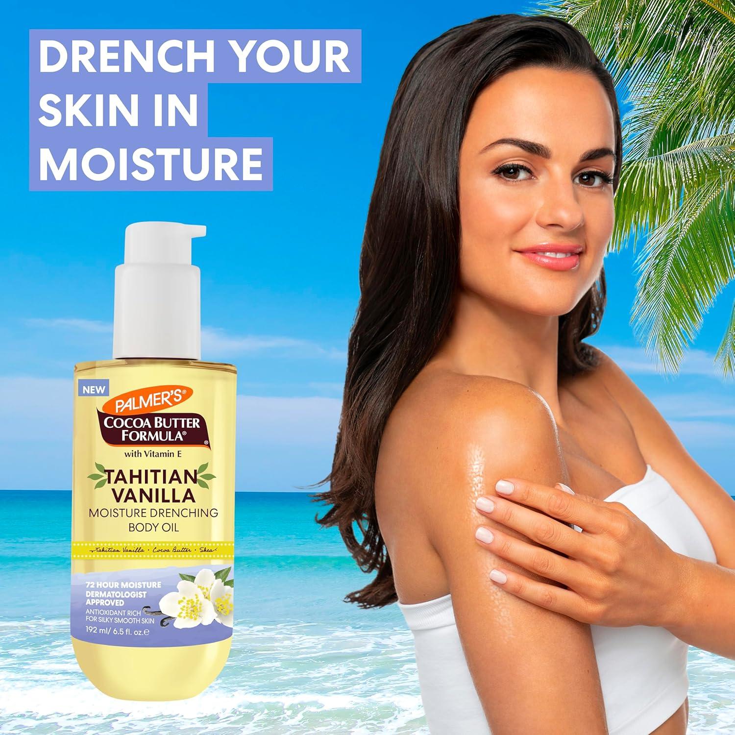 Palmer’s Cocoa Butter Formula Body Oil, Moisture Drenching Tahitian Vanilla, 6.5 Oz, 72Hr Hydration with Shea Butter & Vitamin E for Softer Skin, Protects & Soothes Dryness, Dermatologist Approved - view 2