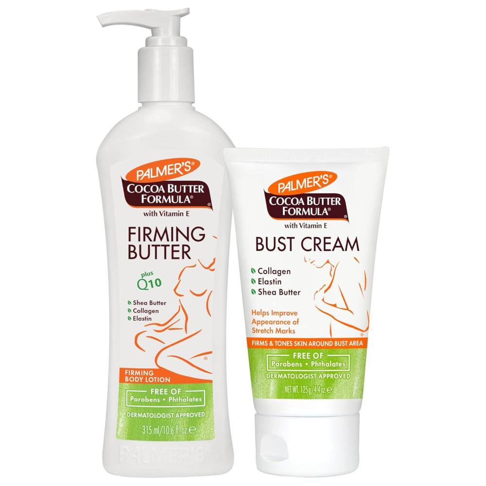 Palmer’s Postpartum Skin Care Bundle – Cocoa Butter Set includes Firming Butter Body Lotion (10.6 fl. oz.) and Bust Cream (4.4 oz.), Pregnancy Essentials with Shea Butter, Elastin, Vitamin E & Co Q10 - view 2