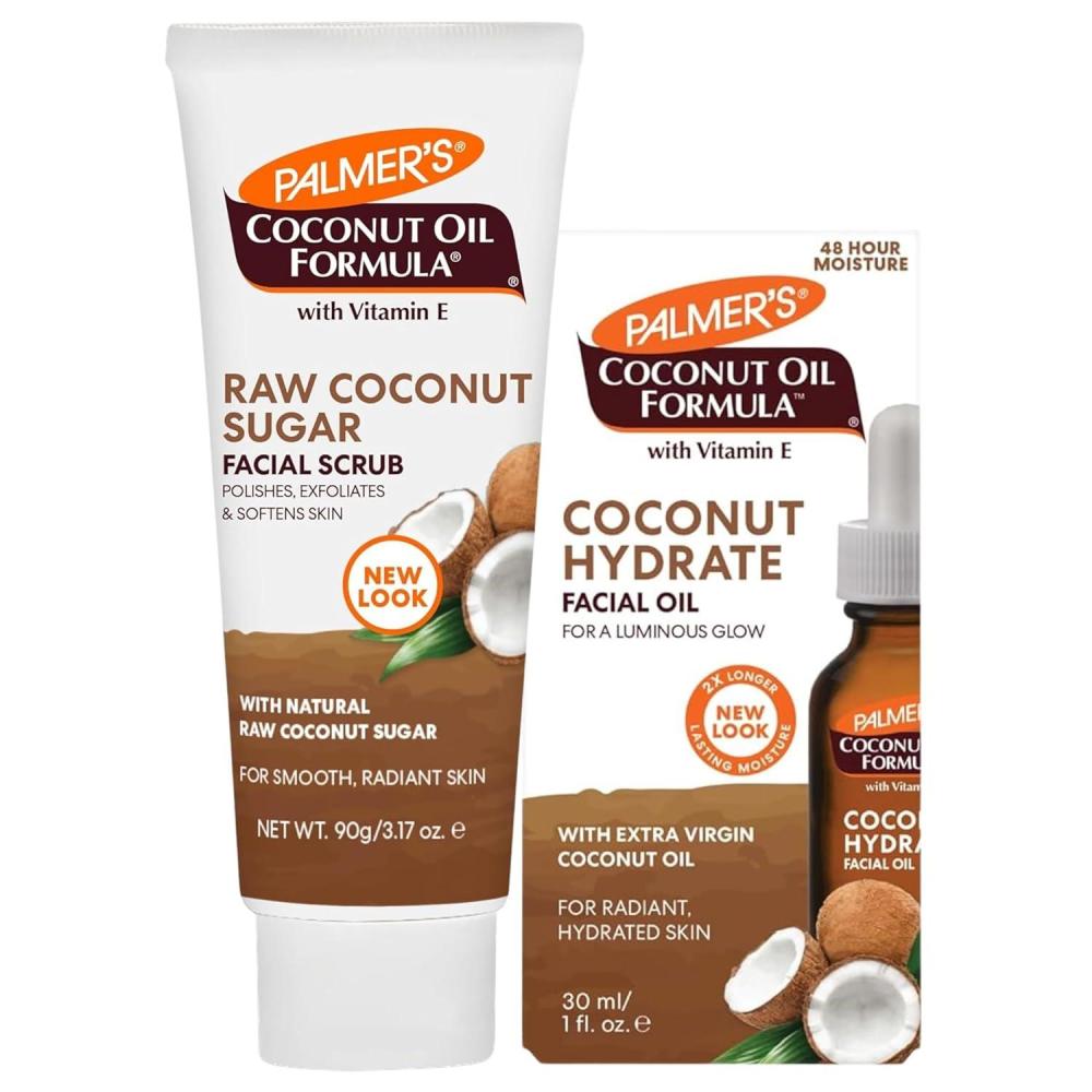 Palmer’s Coconut Oil Formula Coconut Sugar Facial Scrub Exfoliator, Face Scrub to Gently Exfoliate Away Dirt and Dead Skin Cells with Chamomile to Soften & Calm, 3.17 Ounces (Pack of 1)(1 Count (Pack of 2))