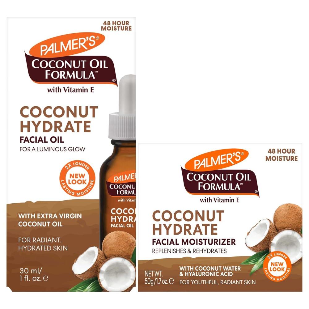 Palmer’s Face Moisturizer + Face Oil Set – Coconut Oil Formula with Vitamin E Skin Care Bundle includes 1 Hydrating Facial Oil (1 fl. oz) & 1 Moisturizing Face Cream (1.7 fl. oz.) - view 2