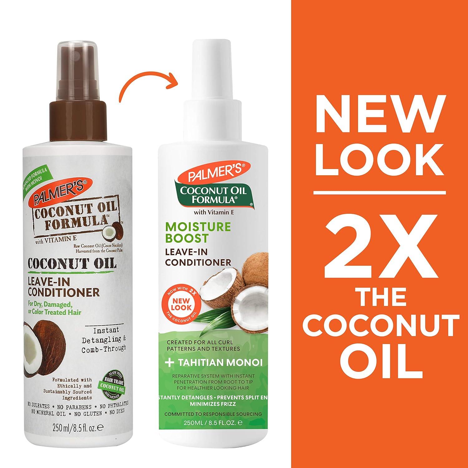 Palmer’s Coconut Oil Formula Moisture Boost Leave-In Conditioner Spray, Instantly Detangle, Hydrate and Strengthen Textured and Curly Hair, 8.5 Ounce(Leave In conditioner) - view 2