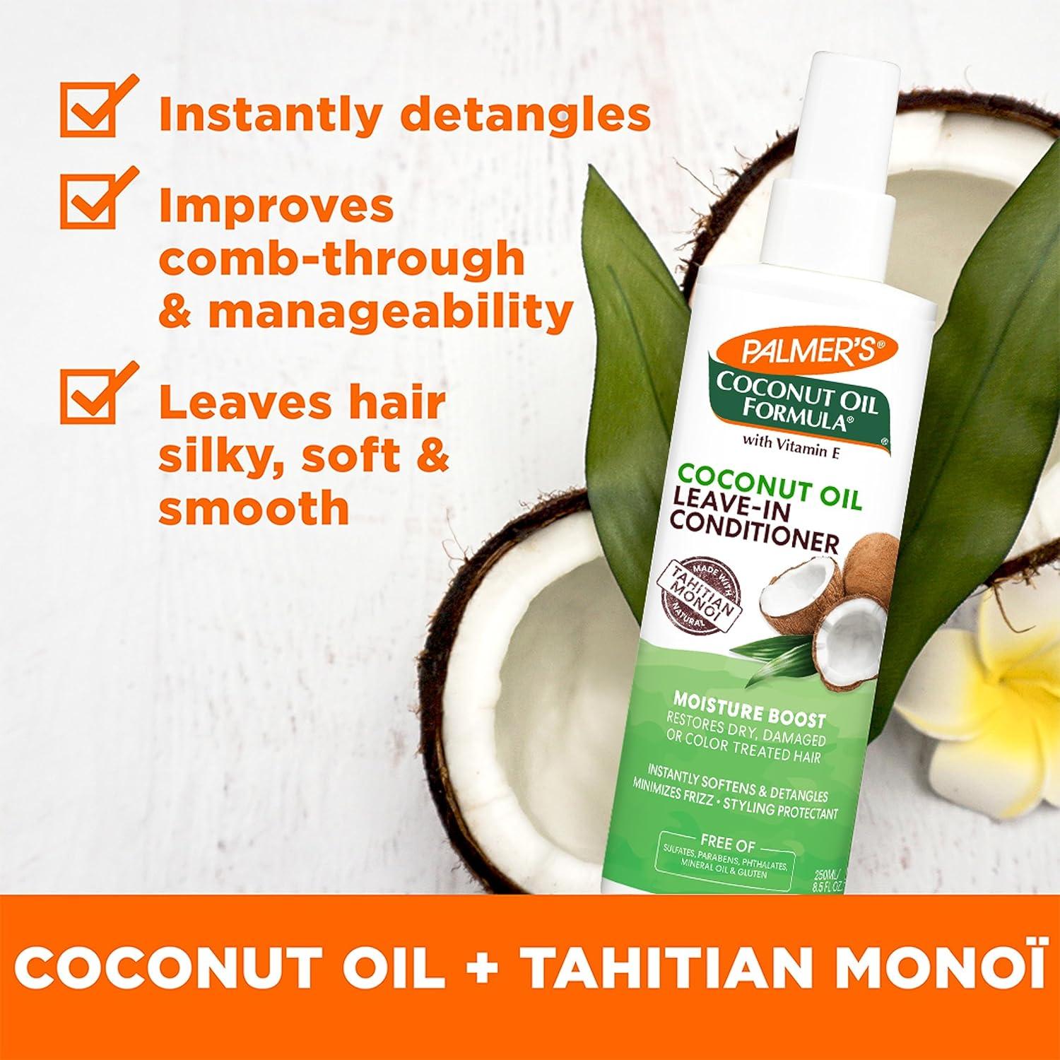 Palmer’s Coconut Oil Formula Moisture Boost Leave-In Conditioner Spray, Instantly Detangle, Hydrate and Strengthen Textured and Curly Hair, 8.5 Ounce(Leave In conditioner) - view 5