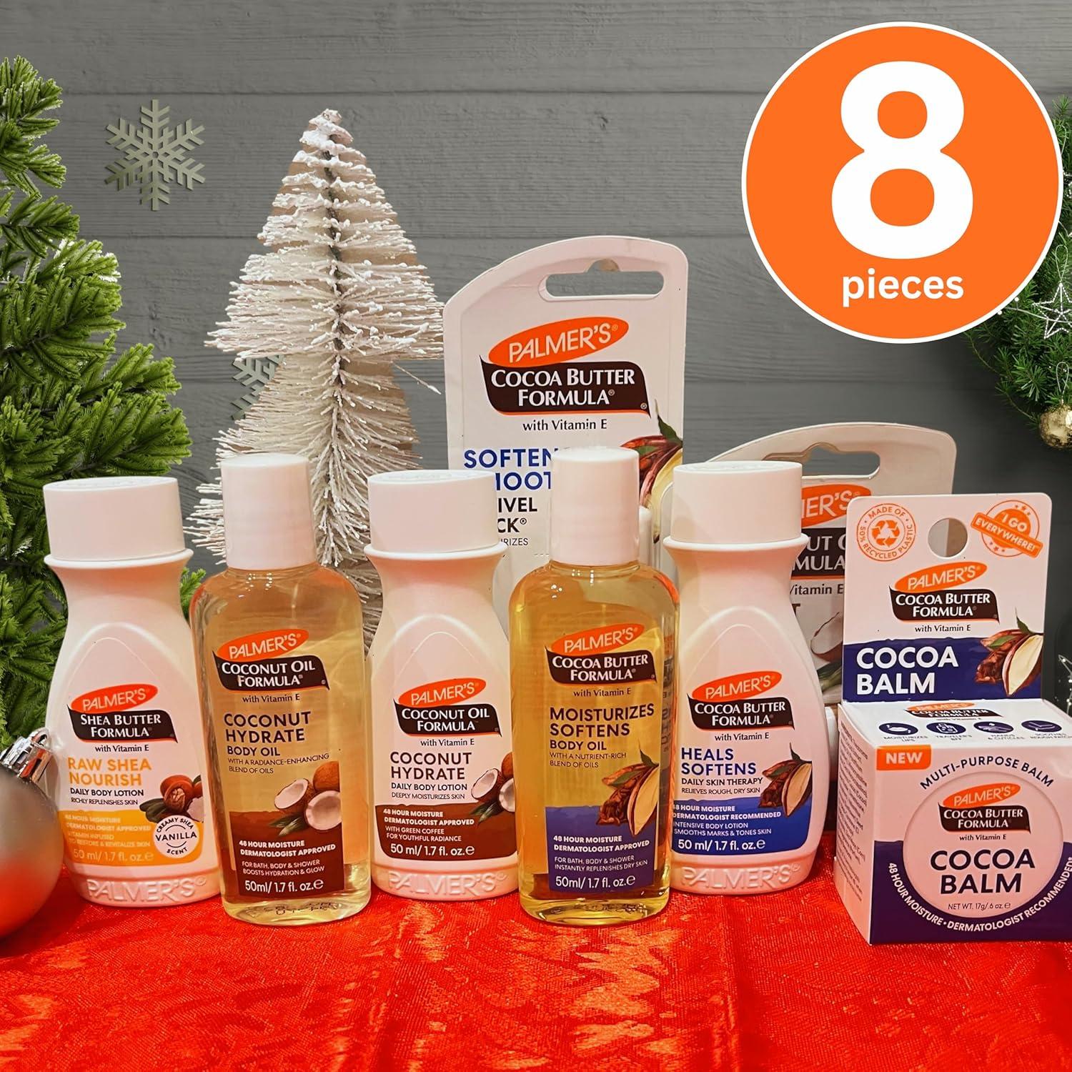 Palmer’s Coconut Oil, Shea Butter, Cocoa Butter Formula Minis for Stocking Stuffers (8 Piece bundle) – Moisturizing Body Oil, Body Lotion, Cocoa Balm, Swivel Stick & Lip Balm, Hydrating Skin Care - view 3