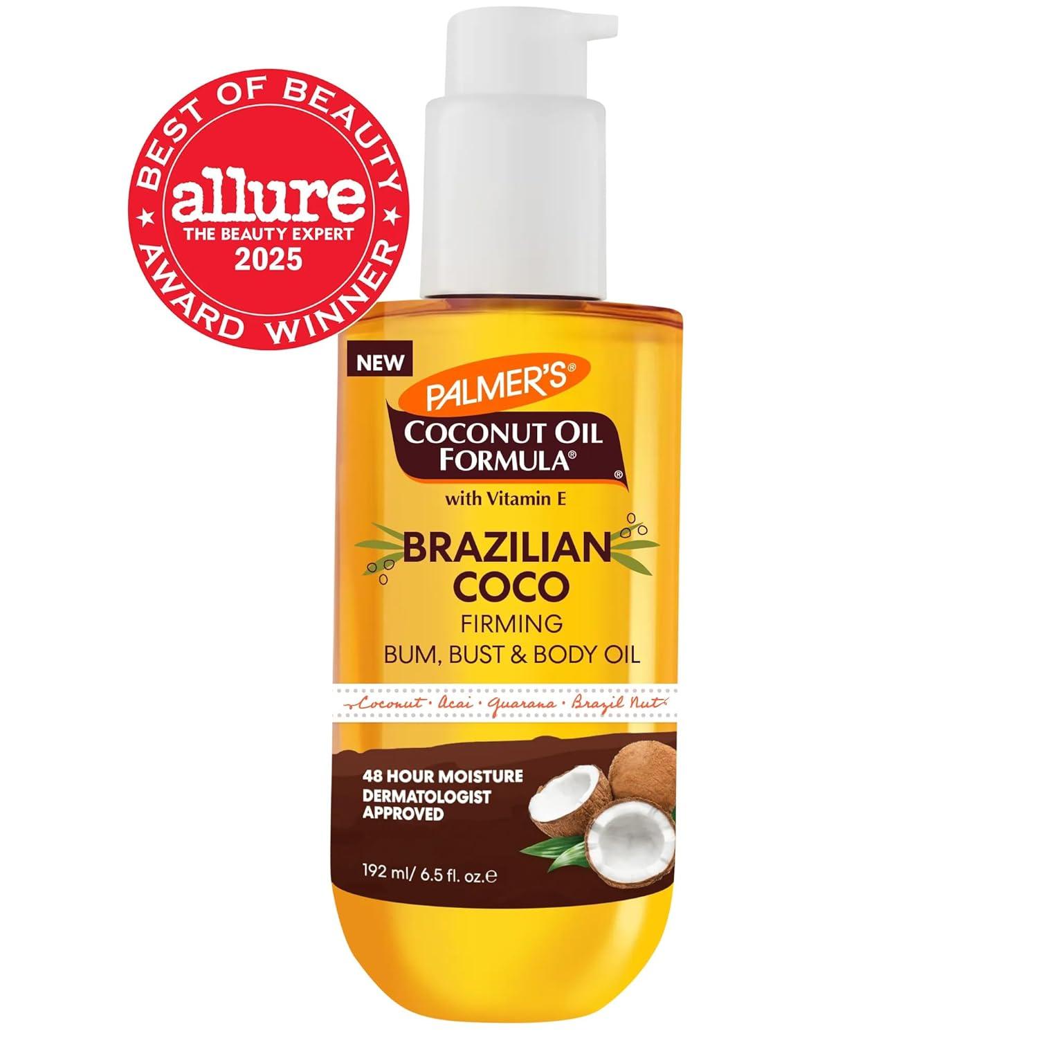 Palmer’s Coconut Oil Formula Brazilian Coco Firming Body Oil with Vitamin E, 6.5 Fl Oz, Helps with Skin Tightening & Firming of Bum, Bust & Belly, Provides 48Hr Moisture, Dermatologist Approved - view 2