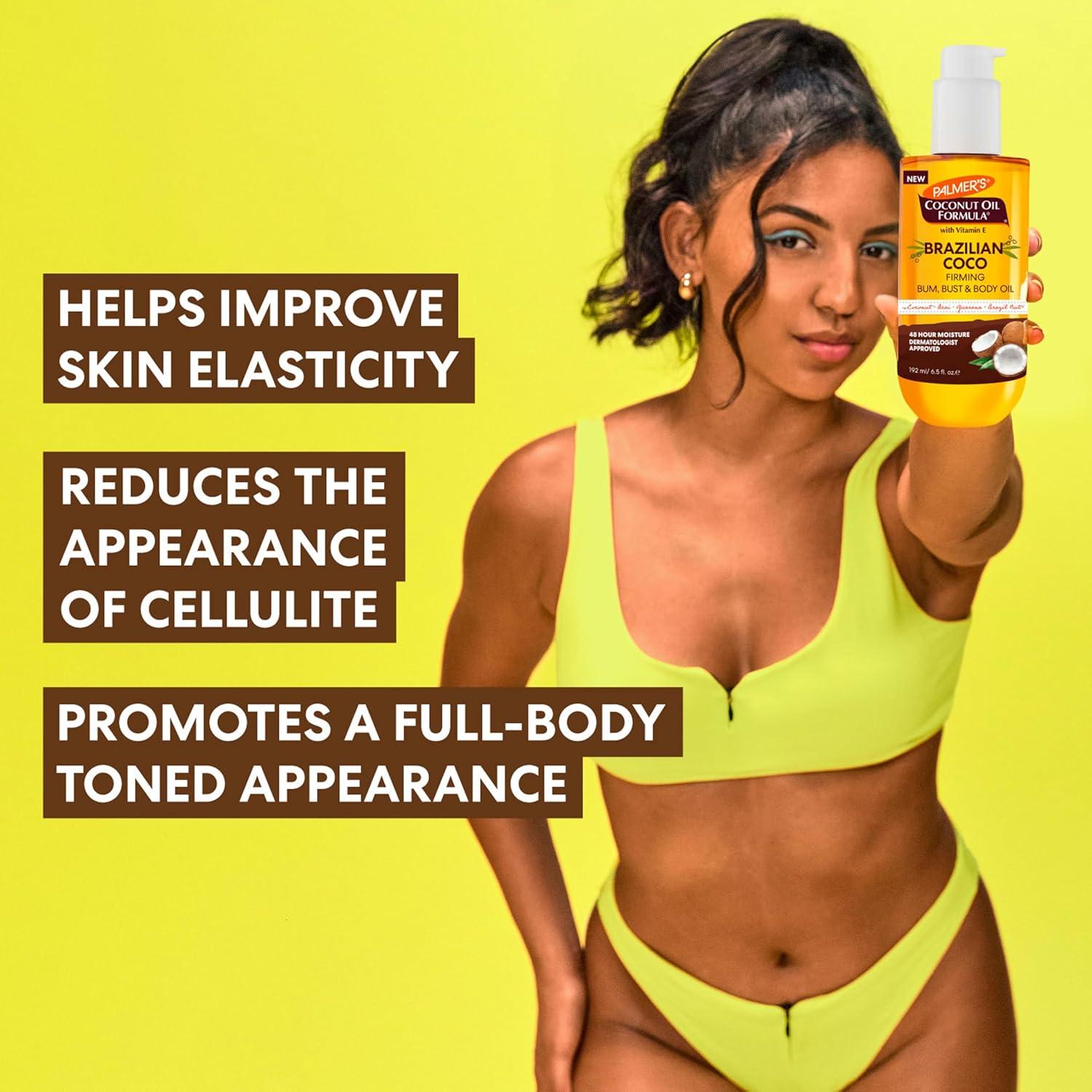 Palmer’s Coconut Oil Formula Brazilian Coco Firming Body Oil with Vitamin E, 6.5 Fl Oz, Helps with Skin Tightening & Firming of Bum, Bust & Belly, Provides 48Hr Moisture, Dermatologist Approved - view 5