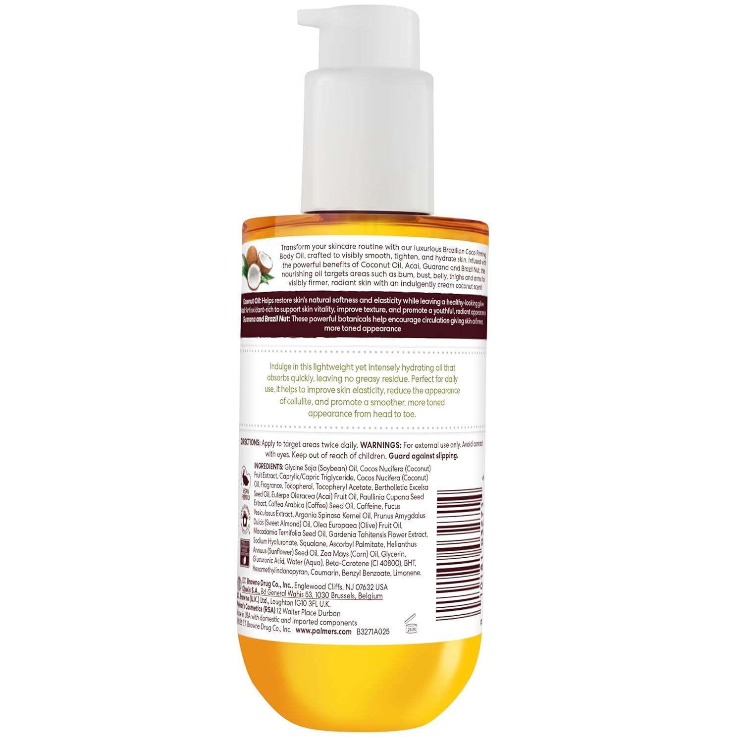 Palmer’s Coconut Oil Formula Brazilian Coco Firming Body Oil with Vitamin E, 6.5 Fl Oz, Helps with Skin Tightening & Firming of Bum, Bust & Belly, Provides 48Hr Moisture, Dermatologist Approved - view 8