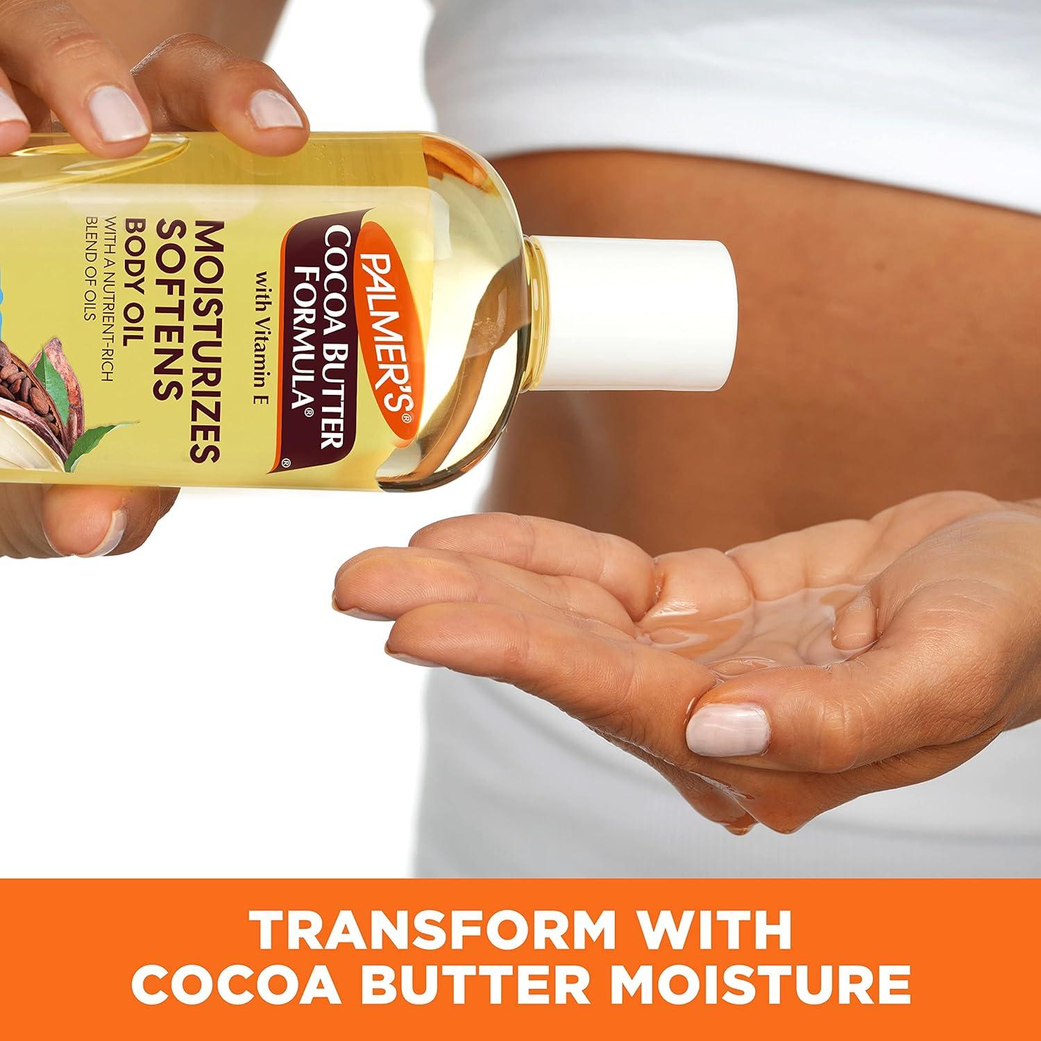 Palmer’s Cocoa Butter Moisturizing Body Oil with Vitamin E, Radiant Looking Glow and Skin Hydration, Instant Absorption, Bath, Body and Shower, 8.5 Ounces - view 3