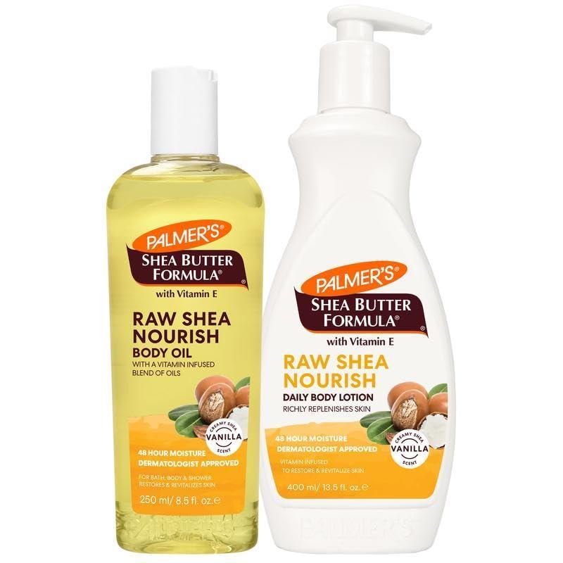Palmer’s Shea Butter Formula Body Care Bundle, Raw Shea Lotion (13.5 Oz) + Lightweight Body Oil (8.5 Fl Oz), Nourishing & Hydrating for Dry, Sensitive Skin, Provides 48-Hour Moisture - view 2