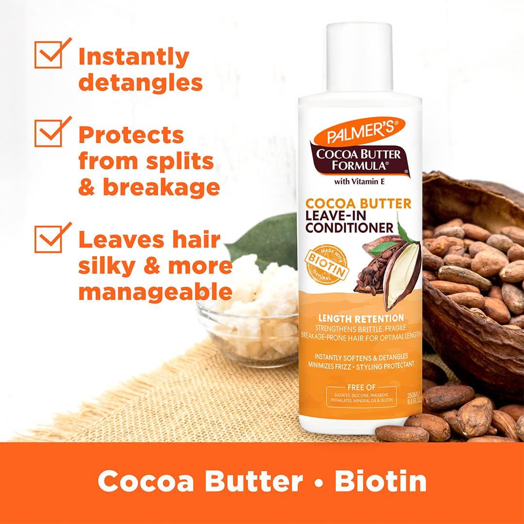 Palmer’s Cocoa Butter Hair & Scalp Care Bundle: Oil Spray (5.1 fl oz), Leave-In Conditioner (8.5 fl oz), and Biotin Packette (2.1 oz) - view 3