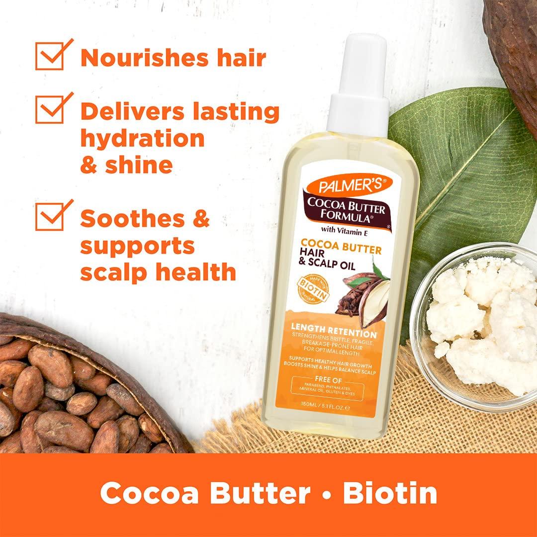 Palmer’s Cocoa Butter Hair & Scalp Care Bundle: Oil Spray (5.1 fl oz), Leave-In Conditioner (8.5 fl oz), and Biotin Packette (2.1 oz) - view 7
