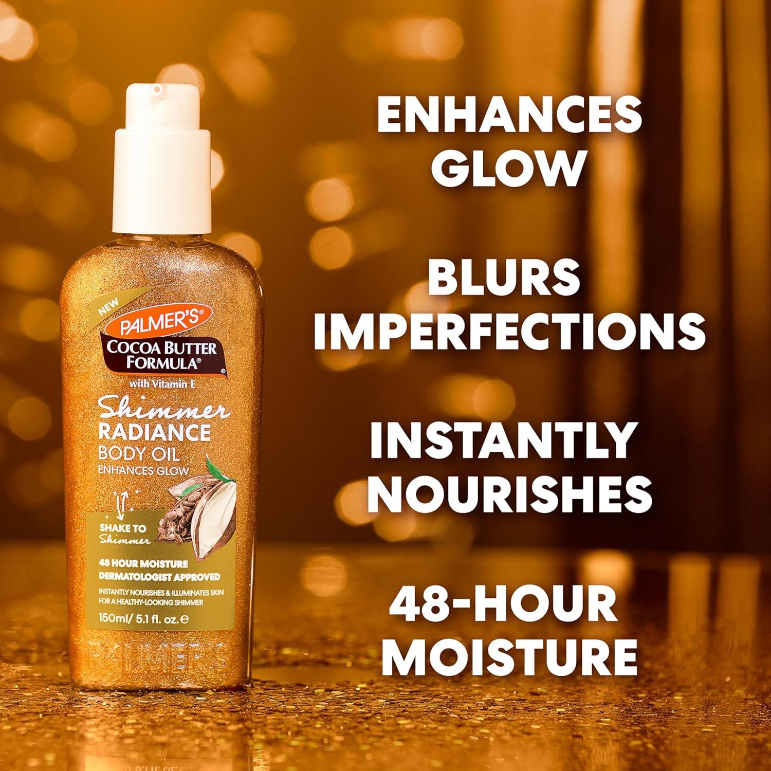Palmer’s Cocoa Butter Formula Shimmer Body Oil with Vitamin E, 5.1 Fl Oz, Radiance Body Oil for Glowing Skin, Enhances Dark Tones & Tans, Hydrating - view 4